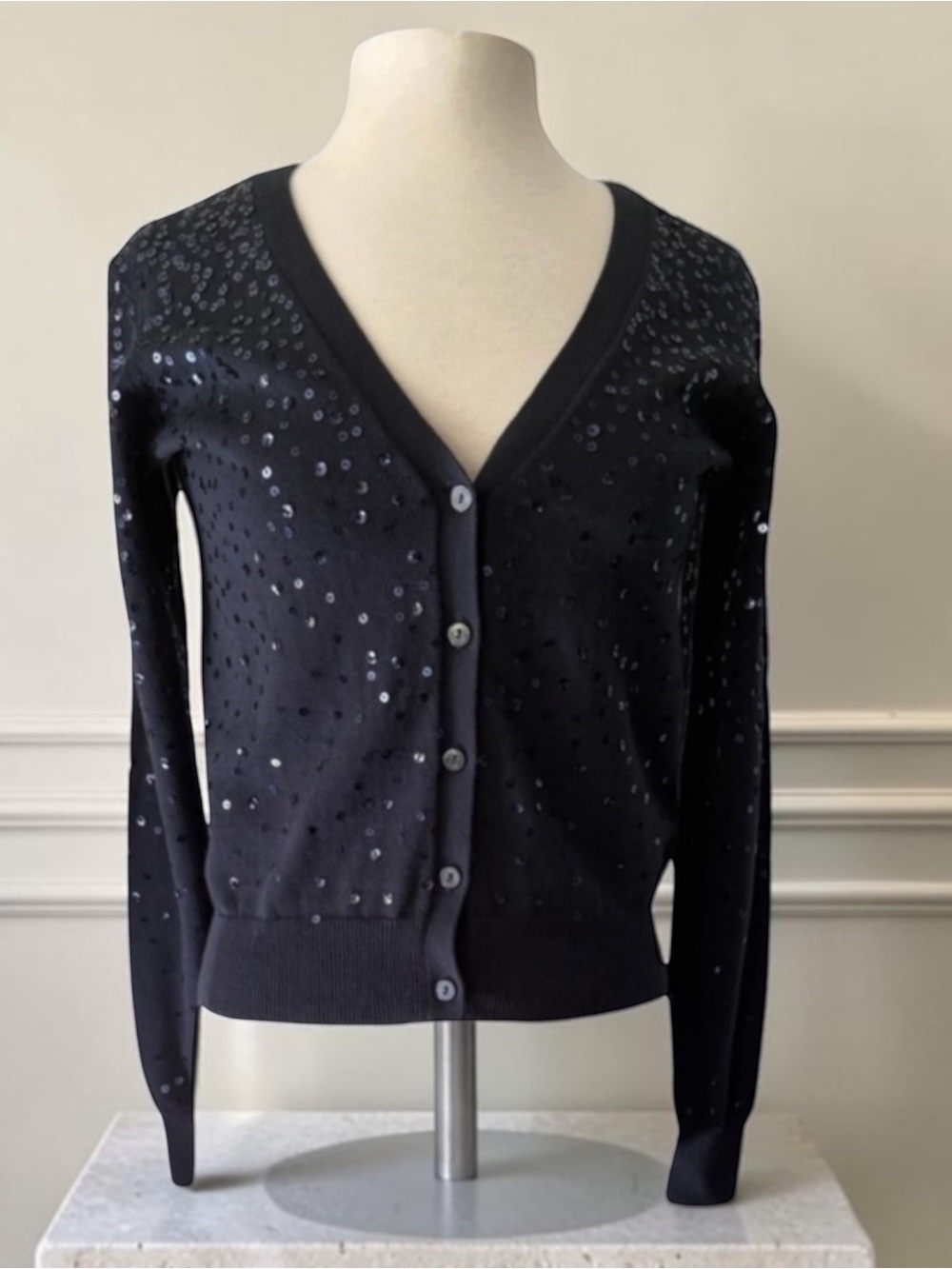 New! Cinq A Sept Womens Blue
Nancy Sequin Embellished
Cardigan Sweater Size XS